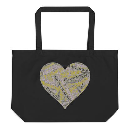 My Heart Intention Manifest Large organic tote bag
