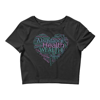 High Vibes Calibrated Words Heart Women’s Crop Tee